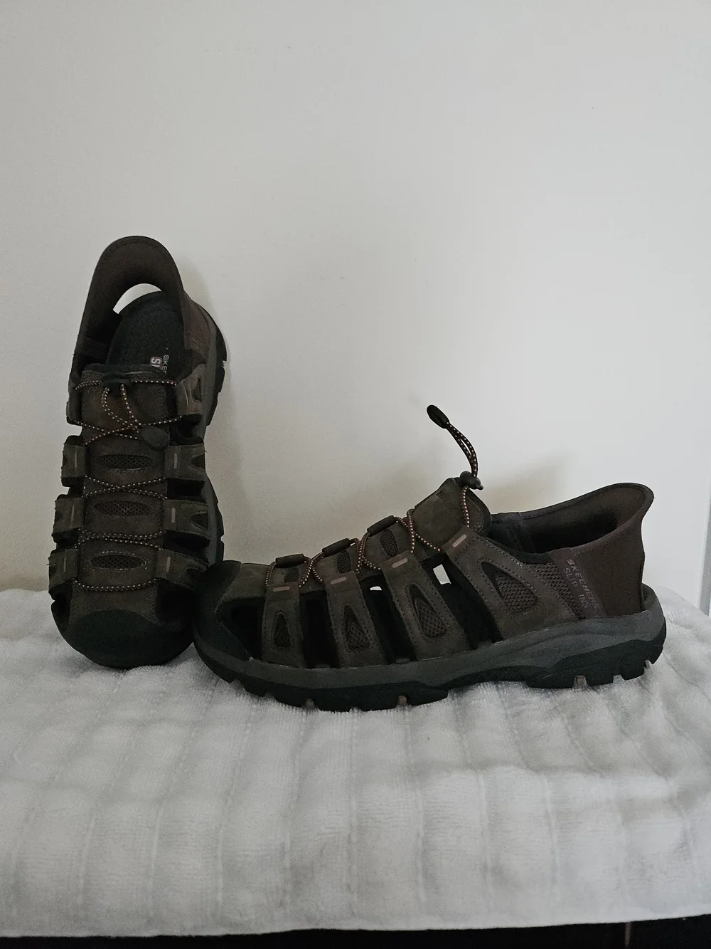 Skechers Men’s Slip-ins Brown 11 Tresmen Norvick Sandals Closed Toe #205187
